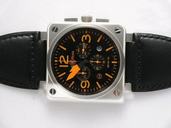 Bell Ross BR01-94 Titanium BR01-94 Orange Quartz Chronograph Black Dial Watch