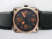 Bell Ross BR01 Gold Carbon BR 01-92 Auto Rubber PVD Case PVD Bezel Midsize Watch