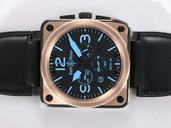 Bell Ross BR01 Gold Carbon BR 01-94 Chrono Midsize Quartz Chronograph Square Watch