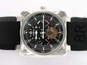 Bell Ross BR01 Tourbillon BR01 Black Tourbillon Automatic Stainless Steel Bezel Black Dial Watch