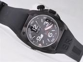 Bell Ross BR02 BR02 Carbon Black Dial 44mm Black Rubber Strap Watch