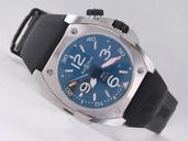 Bell Ross BR02 BR02 Steel Stainless Steel Bezel Blue Dial Black Rubber Strap Watch