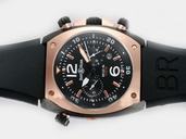 Bell Ross Chronograph BR02-92 Pink PVD Case Black Dial Watch