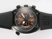 Bell Ross Chronograph BR02-94 Black Rubber Strap 44mm Black Dial Watch