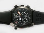 Bell Ross Chronograph BR02-94 Carbon Black Dial Round Quartz Chronograph Watch