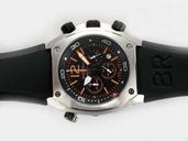 Bell Ross Chronograph BR02-94 Steel 44mm Black Rubber Strap Watch