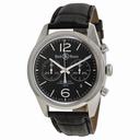Bell & Ross Vintage Officer Automatic Chronograph Black Dial Black Leather Men's Watch RBRG126-BL-ST-SCR
