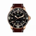Blancpain Fifty Fathoms Black Dial Brown Leather Automatic Men's Watch 5015A-3630-63B