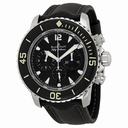 Blancpain Fifty Fathoms Black Dial Flyback Chronograph Black Fabric Strap Men's Watch 5085F-1130-52