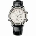 Blancpain Leman Reveil GMT Silver Dial 18kt White Gold Black Leather Men's Watch 2841-1542-53B