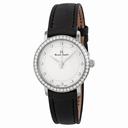 Blancpain Ultra Slim Automatic White Diamond Dial Black Fabric Strap Ladies Watch 6102-4628-95
