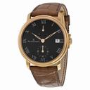 Blancpain Villeret 8 Days Black Dial Black Leather Men's Watch 6614-3637-55B
