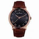 Blancpain Villeret Ultra Slim Black Dial 18kt Rose Gold Crocodile Leather Men's Watch 6651-3630-55B