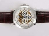 Breguet Classique Chronograph 3355/PT/00/986 Brown Crocodile Leather Strap Round White Dial Watch