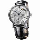 Breguet Minute Repeater Silver Dial Platinum Dial Black Leather Men's Watch 5447PT1E9V6