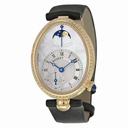 Breguet Reine de Naples Mother of Pearl Dial 18kt Yellow Gold Diamond Black Satin Ladies Watch 8908BA52864D00D
