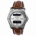 Breitling Aerospace Advantage Silver Dial Brown Leather Men's Watch E7936210-G606BRLT