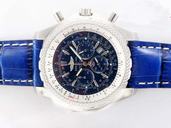 Breitling Bentley Motors 6.75 Blue Dial Midsize Stainless Steel Case Round Watch