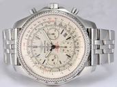 Breitling Bentley Motors A2536212-G552-970A Mens Round White Stainless Steel Strap Watch