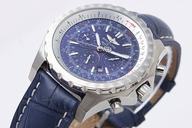 Breitling Bentley Motors Blue Dial Mens 49mm Blue Cow Leather Strap Watch