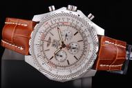 Breitling Bentley Motors Brown Dial Grey Dial Round Stainless Steel Case Watch