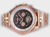 Breitling Bentley Motors Mulliner Tourbillon Beige Dial Rose Gold Bezel Mens Rose Gold Case Watch