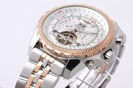 Breitling Bentley Motors Mulliner Tourbillon Beige Dial Silver Rose Gold Strap 40mm Mens Watch