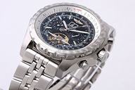Breitling Bentley Motors Mulliner Tourbillon Beige Dial Stainless Steel Case Round Blue Dial Watch