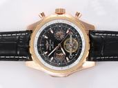 Breitling Bentley Motors Mulliner Tourbillon L18841 Black Crocodile Leather Strap Mens 49mm Watch