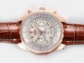 Breitling Bentley Motors T A2536313-G552BKLD Round Pink Dial Quartz Chronograph Watch