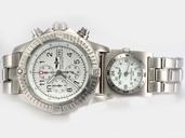 Breitling Blackbird Chronograph mit UTC A 13350 Round White Dial Quartz Chronograph Watch