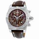 Breitling Chronomat 44 Brown Dial Brown Leather Men's Watch AB011011-Q566BRLT