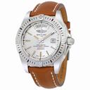 Breitling Galactic 44 Automatic Silver Dial Brown Leather Men's Watch A45320B9-G797CMLT
