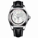 Breitling Galactic Unitime Antarctica White Dial Black Crocodile Leather Men's Watch WB3510U0-A777BKCT
