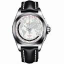 Breitling Galactic Unitime Antarctica White Dial Black Leather Automatic Men's Watch WB3510U0-A777BKLT