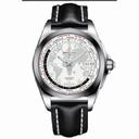 Breitling Galactic Unitime Antarctica White Dial Black Leather Men's Watch WB3510U0-A777BKLD