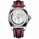 Breitling Galactic Unitime Antarctica White Dial Burgundy Crocodile Leather Men's Watch WB3510U0-A777BGCT