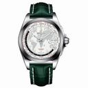 Breitling Galactic Unitime Antarctica White Dial Green Crocodile Leather Men's Watch WB3510U0-A777GRCT