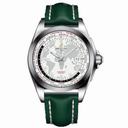 Breitling Galactic Unitime Antarctica White Dial Green Leather Automatic Men's Watch WB3510U0-A777GRLT