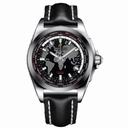 Breitling Galactic Unitime Black Dial Black Leather Automatic Men's Watch WB3510U4-BD94BKLD