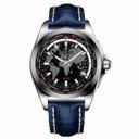 Breitling Galactic Unitime Black Dial Blue Crocodile Leather Men's Watch WB3510U4-BD94BLCD