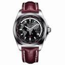 Breitling Galactic Unitime Black Dial Burgundy Crocodile Leather Men's Watch WB3510U4-BD94BGCD