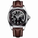 Breitling Galactic Unitime Black Dial Dark Brown Leather Men's Watch WB3510U4-BD94DBRLD