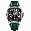 Breitling Galactic Unitime Black Dial Green Leather Automatic Men's Watch WB3510U4-BD94GRLD
