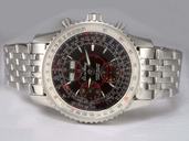 Breitling Montbrillant A21330 Round Black Dial Stainless Steel Case Watch