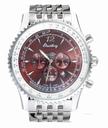 Breitling Montbrillant A4137012/Q546-SS coffee Dial Round White Stainless Steel Strap Watch