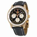 Breitling Navitimer 01 Chronograph Black Dial Black Leather Men's Watch RB012012-BA49BKLD