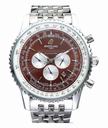 Breitling Navitimer A23322 Brown Dial Round Silver Stainless Steel Strap Watch