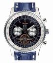 Breitling Navitimer AB012012/BB01 Blue Crocodile Leather Strap Black Dial 43.7mm Watch
