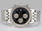 Breitling Navitimer Chronograph 117810 Black Dial Silver Stainless Steel Strap 42mm Watch